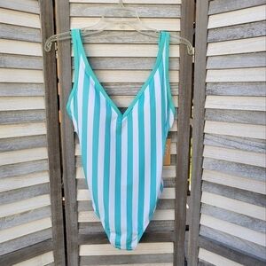 Women's V-Neck Over the Shoulder High Leg One Piece Swimsuit | Kona Sol | Small